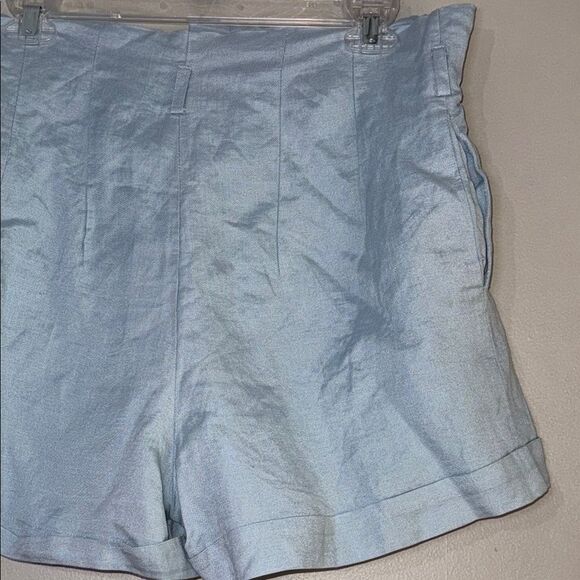 Blue High Waist Shorts with Flowy Silhouette - Picture 8 of 10